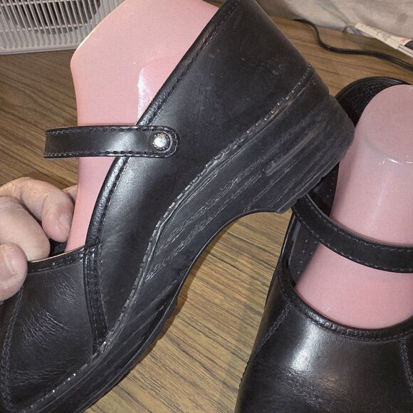 DANSKO MARCELLE 11.5/12 Black Cabrio Mary Jane Grunge Goth Dark Academia Clogs - Picture 6 of 13